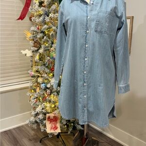 Banana Republic Denim Button-Up Shirt Dress